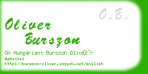 oliver burszon business card